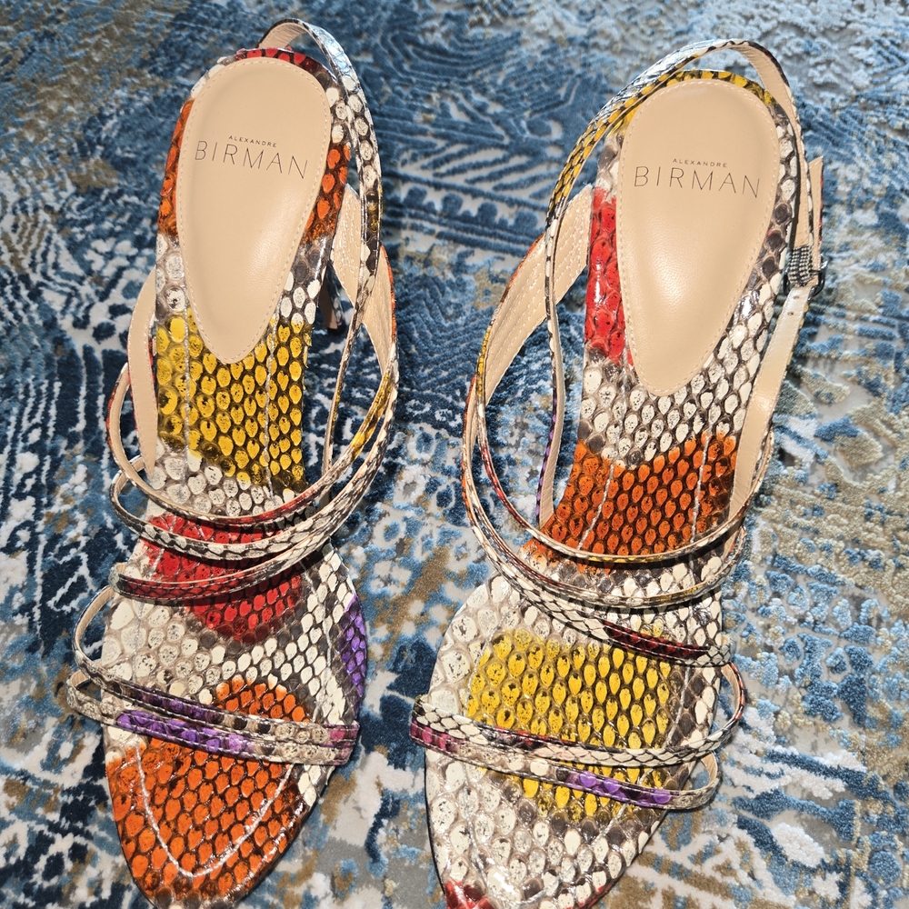 Alexandre Birman Vibrant Snakeskin Sandals